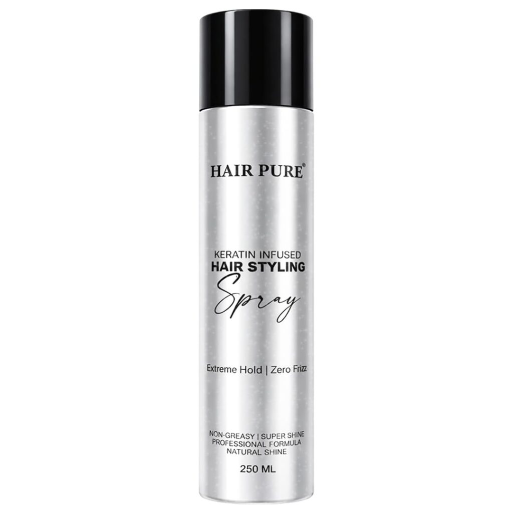 Hair Pure Keratin Infused Hair Styling Spray for Strong Hold & Long-Lasting Styles | Smooth Finish, Frizz Control & Shine Boost | Suitable for All Hair Types- 250ml