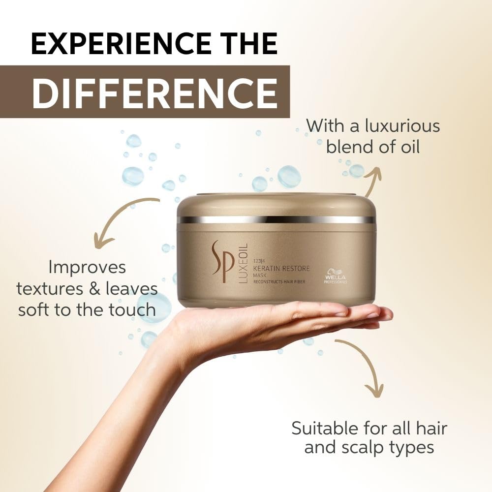 SP LuxeOil Keratin Restore Mask | Deep Nourishing Hair Treatment Mask | Improves Texture, Soft & Smoothens Hair | With Argan, Jojoba & Almond Oil