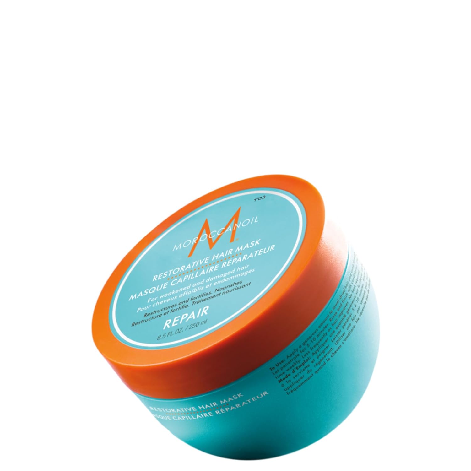Moroccanoil Restorative Hair Mask for Damaged & Chemically Treated Hair Deep Repair with Argan Oil, Shea Butter & Vegetable Protein Strengthens, Restores Elasticity & Shine 5–7 Min Treatment (250 ml)