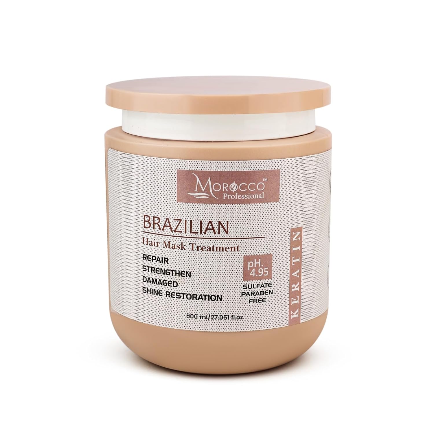 Brazilian Hair Mask For Dry & Frizy Hair – 800ml | Deep Repair & Keratin Smoothening Formula | Intense Nourishment for Dry, Damaged & Frizzy Hair | Professional Spa & Salon Care at Home